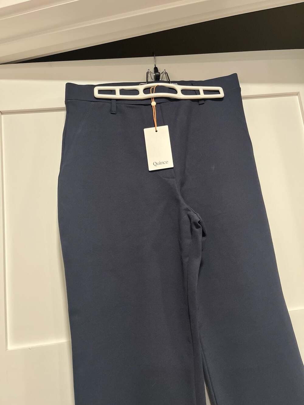 Quince Ultra-Stretch Ponte Straight Leg Pants Navy Size M - Picture 3 of 11